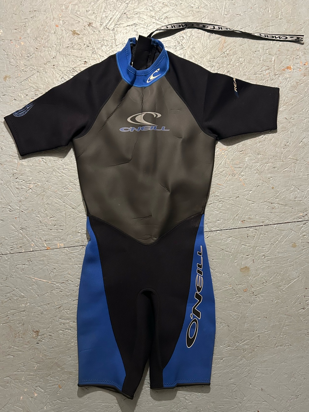 O'Neill Men’s Blue and Black Short Sleeve Rash Guard Wetsuit